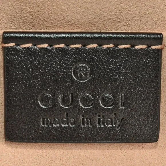 GUCCI Black Leather GG Marmont Shoulder Bag - Picture 6 of 7